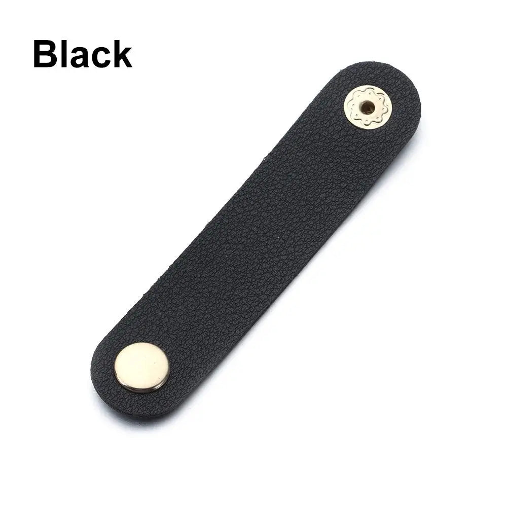 Cable Organizer Leather Wire Binding Data Cable Tie Management Bobbin Winder Marker Holder Tape Lead Straps Cord Holder