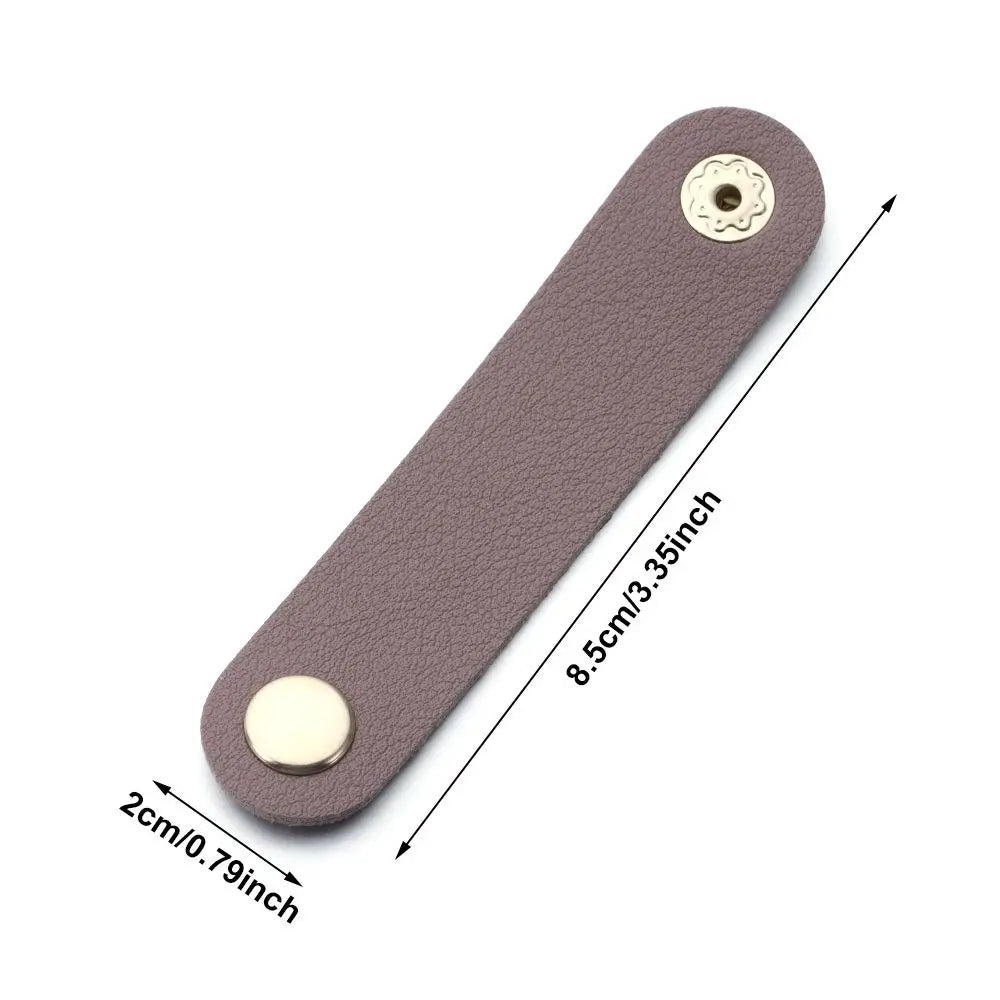 Cable Organizer Leather Wire Binding Data Cable Tie Management Bobbin Winder Marker Holder Tape Lead Straps Cord Holder