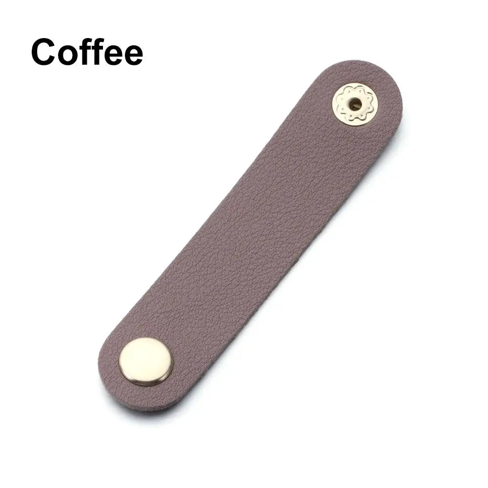 Cable Organizer Leather Wire Binding Data Cable Tie Management Bobbin Winder Marker Holder Tape Lead Straps Cord Holder