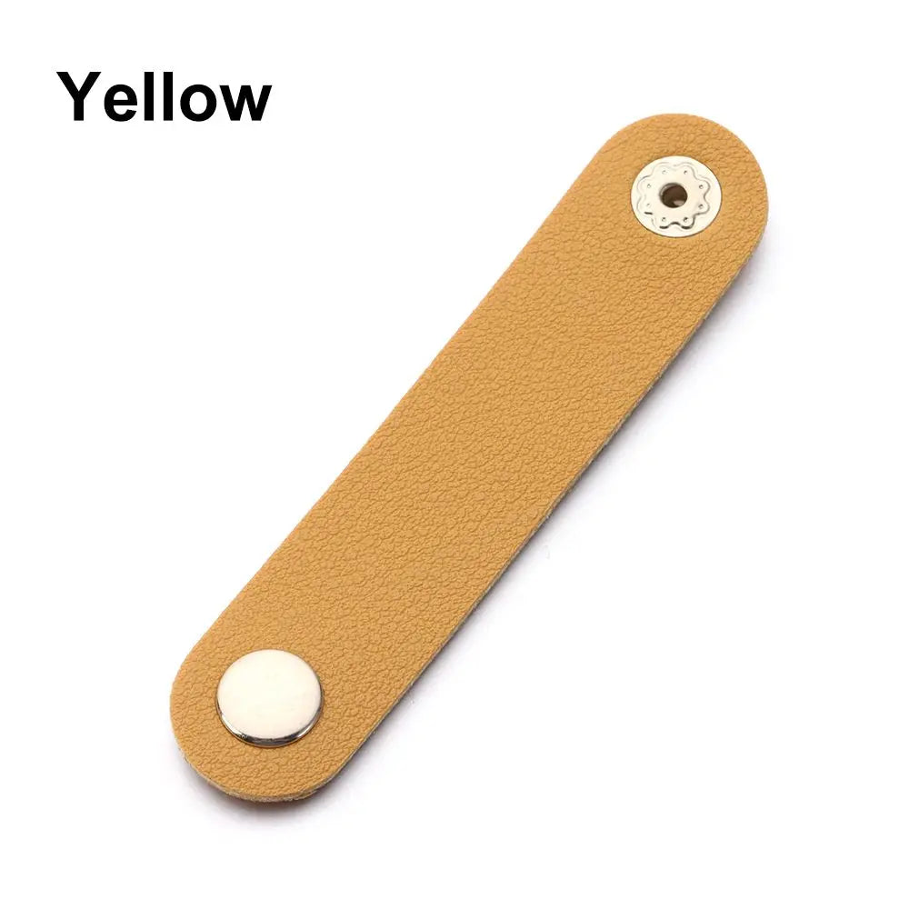 Cable Organizer Leather Wire Binding Data Cable Tie Management Bobbin Winder Marker Holder Tape Lead Straps Cord Holder