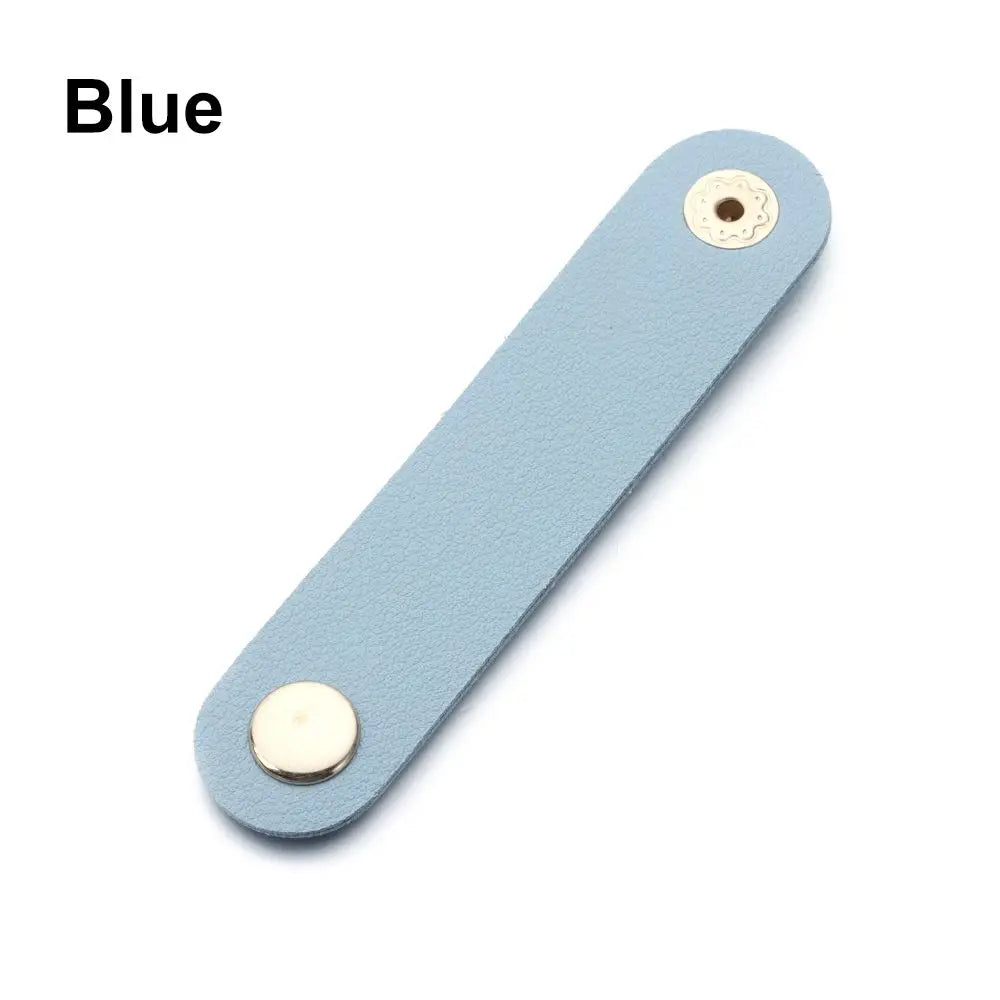Cable Organizer Leather Wire Binding Data Cable Tie Management Bobbin Winder Marker Holder Tape Lead Straps Cord Holder