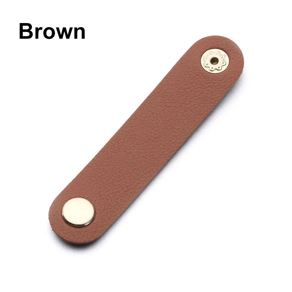 Cable Organizer Leather Wire Binding Data Cable Tie Management Bobbin Winder Marker Holder Tape Lead Straps Cord Holder