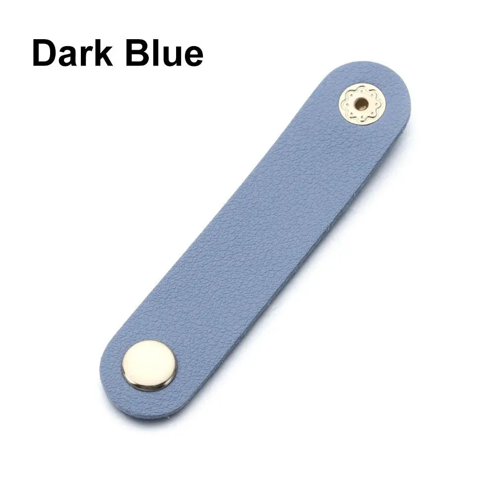Cable Organizer Leather Wire Binding Data Cable Tie Management Bobbin Winder Marker Holder Tape Lead Straps Cord Holder