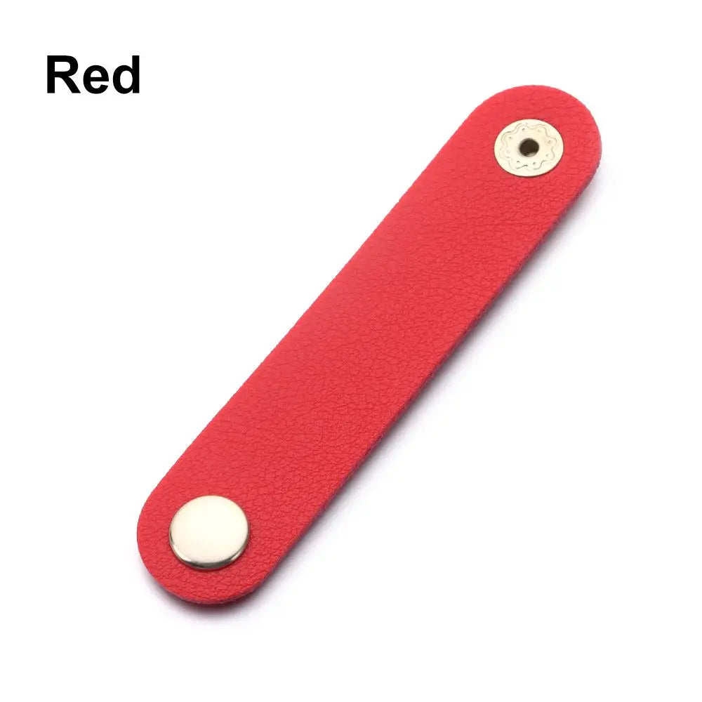 Cable Organizer Leather Wire Binding Data Cable Tie Management Bobbin Winder Marker Holder Tape Lead Straps Cord Holder