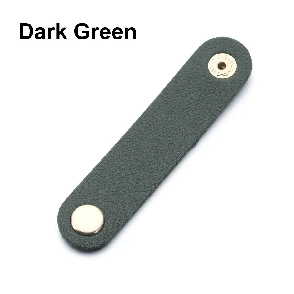 Cable Organizer Leather Wire Binding Data Cable Tie Management Bobbin Winder Marker Holder Tape Lead Straps Cord Holder