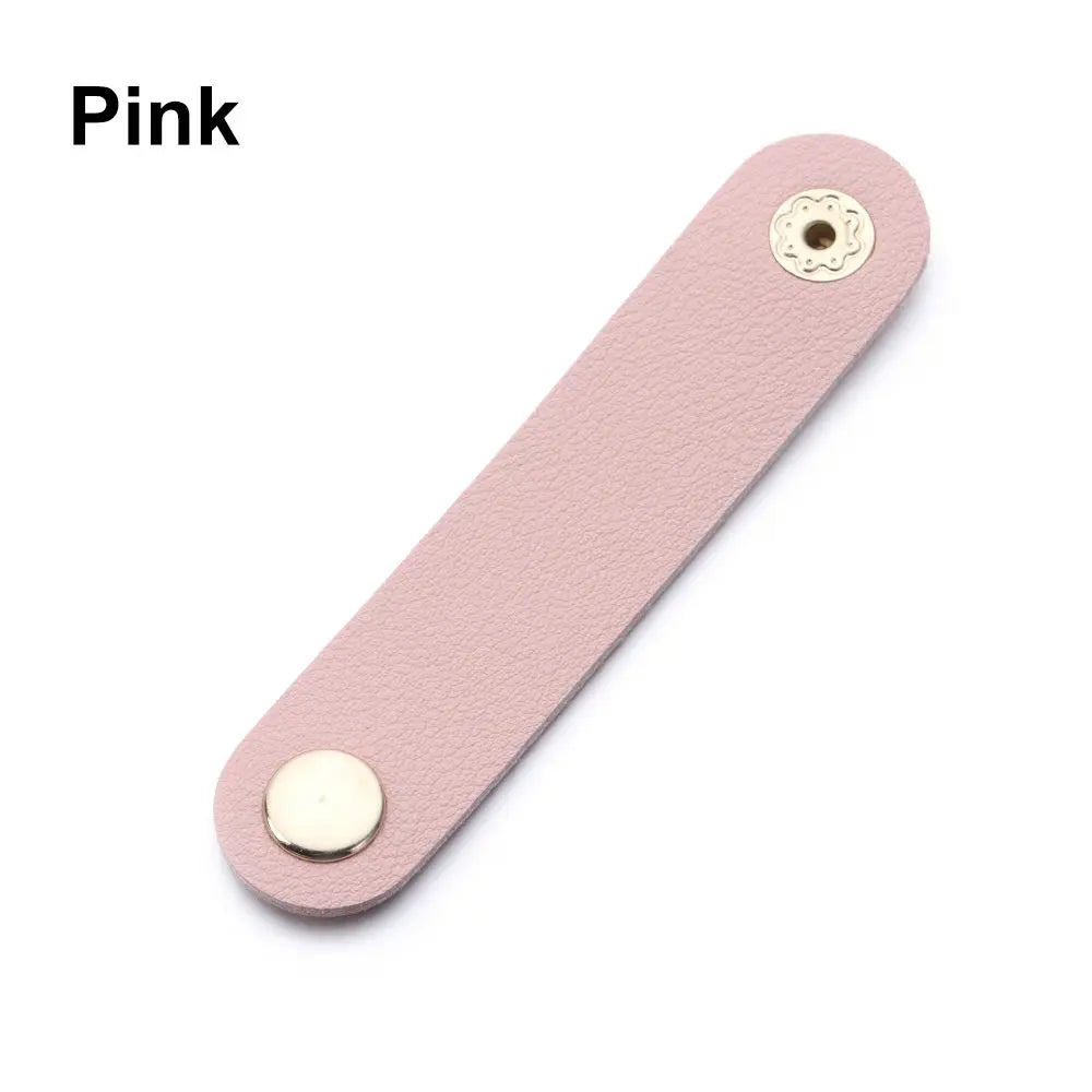 Cable Organizer Leather Wire Binding Data Cable Tie Management Bobbin Winder Marker Holder Tape Lead Straps Cord Holder