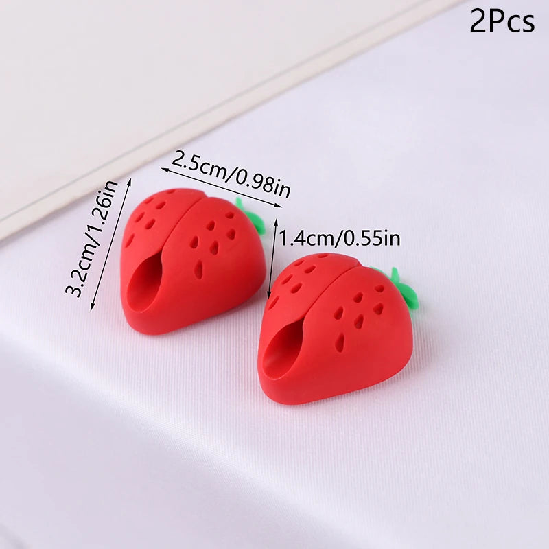 Mini Cable Organizer 2pcs/4pcs Cute Pineapple Heart-Shaped Silicone USB Cable Management Clips Desktop Wire Manager Cord Holder