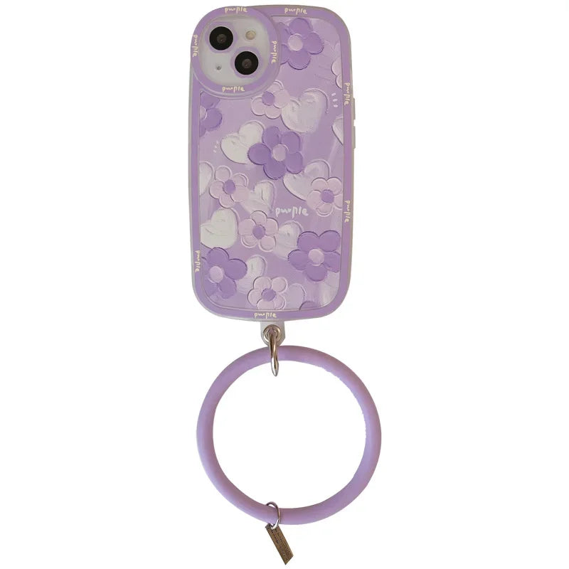 Silicone Wristbands Ring Circle Bracelet Charm Lanyards Strap for Mobile Phone Keychain Anti-Lost Cell Phone Lanyard