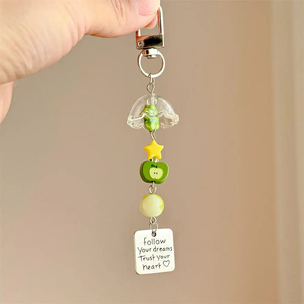 Phone Charm Strap Jellyfish Wind Chime Lily Flower Pendant Keychain Cute Key Phone Lanyard Women Girl Bag Ornament