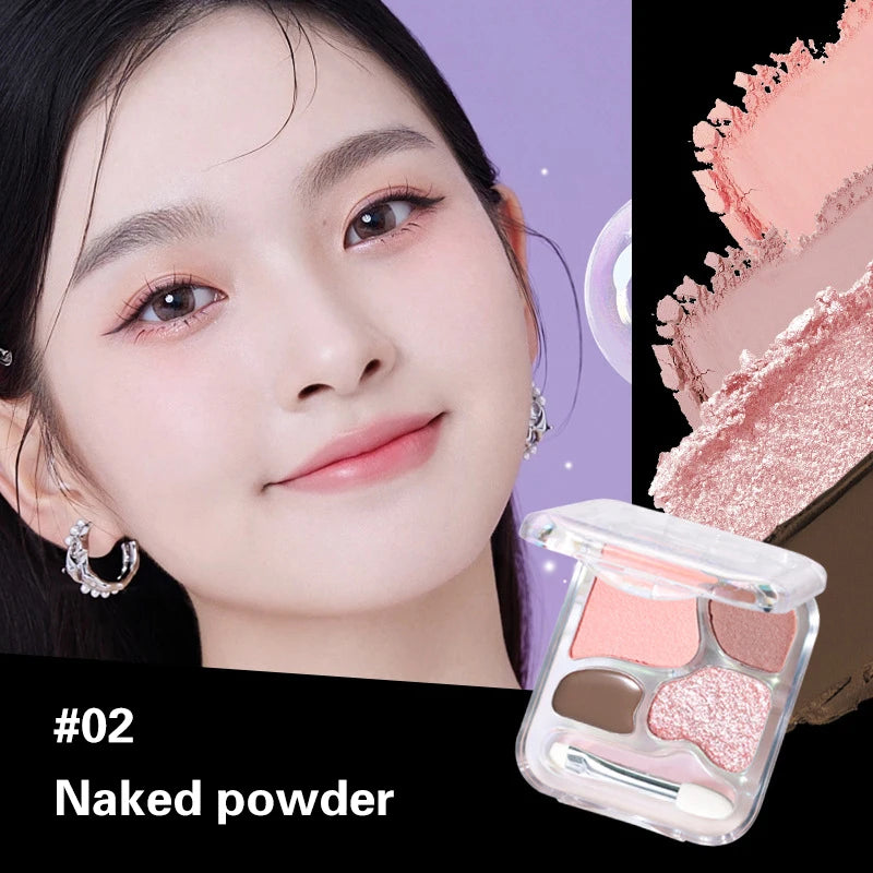 4 Colors Eye Shadow Powder Palette Blush Eyeliner Eyeshadow Highlight Contour Palette Cute Makeup Rare Beauty Cosmetics