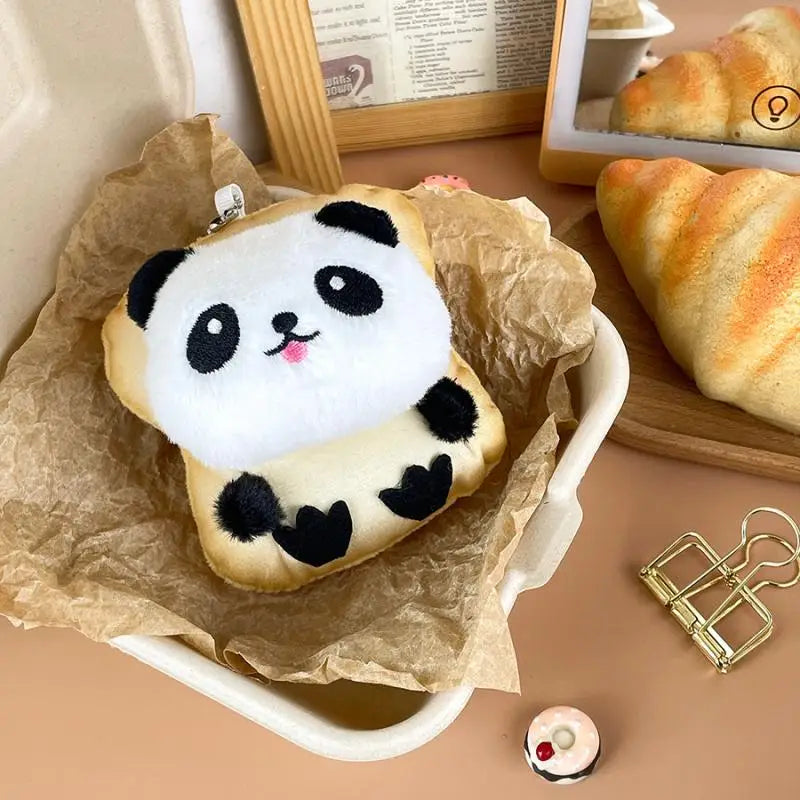 Delightfully Cute Panda Bread Plush Keychain; Soft Doll Pendant for Bag, Car, and Backpack; Amazing Gift for Children