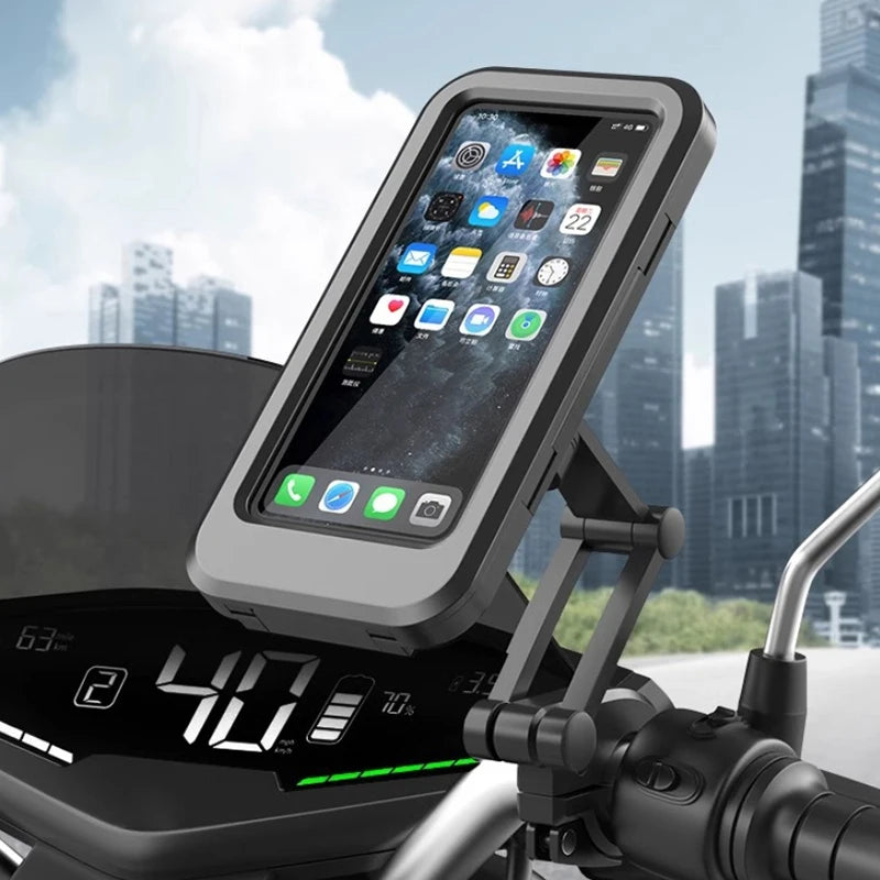 Waterproof Motorcycle Bike Mobile Phone Holder Magnetic Universal Bicycle GPS 360° Swivel Adjustable Motorcycle Cellphone Holder