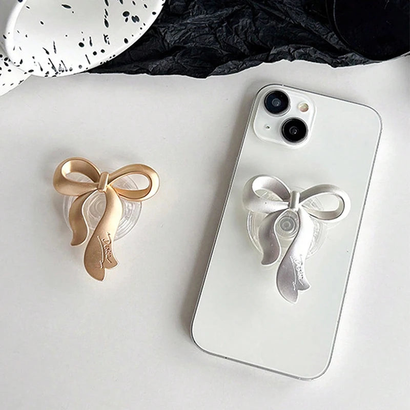 INS Korean Gold Bowknot Griptok Bow Phone Holder Finger Ring Holder Stand Support for IPhone Samsung Foldable Socket Bracket