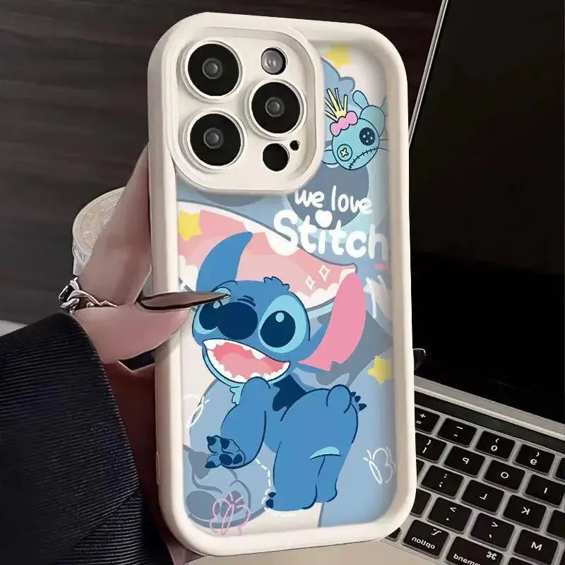 Stitch Casing For INFINIX SMART 8 7 6 Plus 5 NOTE 40 30 Pro 12 G96 5G TECNO SPARK 20 20C GO 2024 10 10C SMART8 Cartoon Soft Case