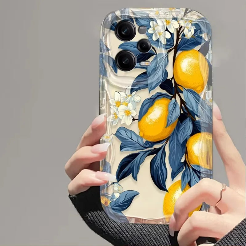 Fresh Lemon Fruit3D Clear Phone Case For Xiaomi Redmi Note 14 13 12 12C 11 Pro Plus 5G 12S 11S 10S Redmi 14C 13C 12 4G A3 A3X