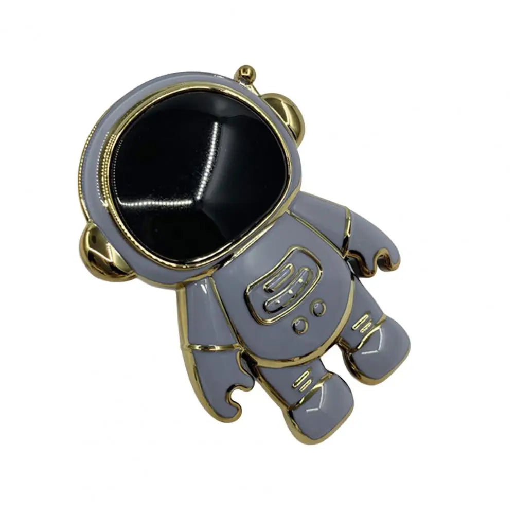 Creative Phone Holder Standing Smooth Surface Electroplated Astronaut Shape Phone Holder Desktop Phone Bracket Portable