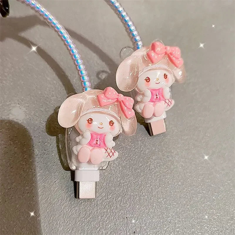 Sanrio Cinnamoroll IPhone Charger Protective Case for IPhone15 Cute Cartoon My Melody Mobile Phone Data Cable Protective Case