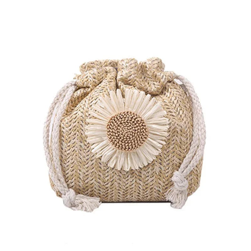 2025 Hot Sale Rattan Woven Women Straw Bag Handbag Knit Summer Beach Woman Shoulder Messenger Khaki Beige Bags Fashion Creative