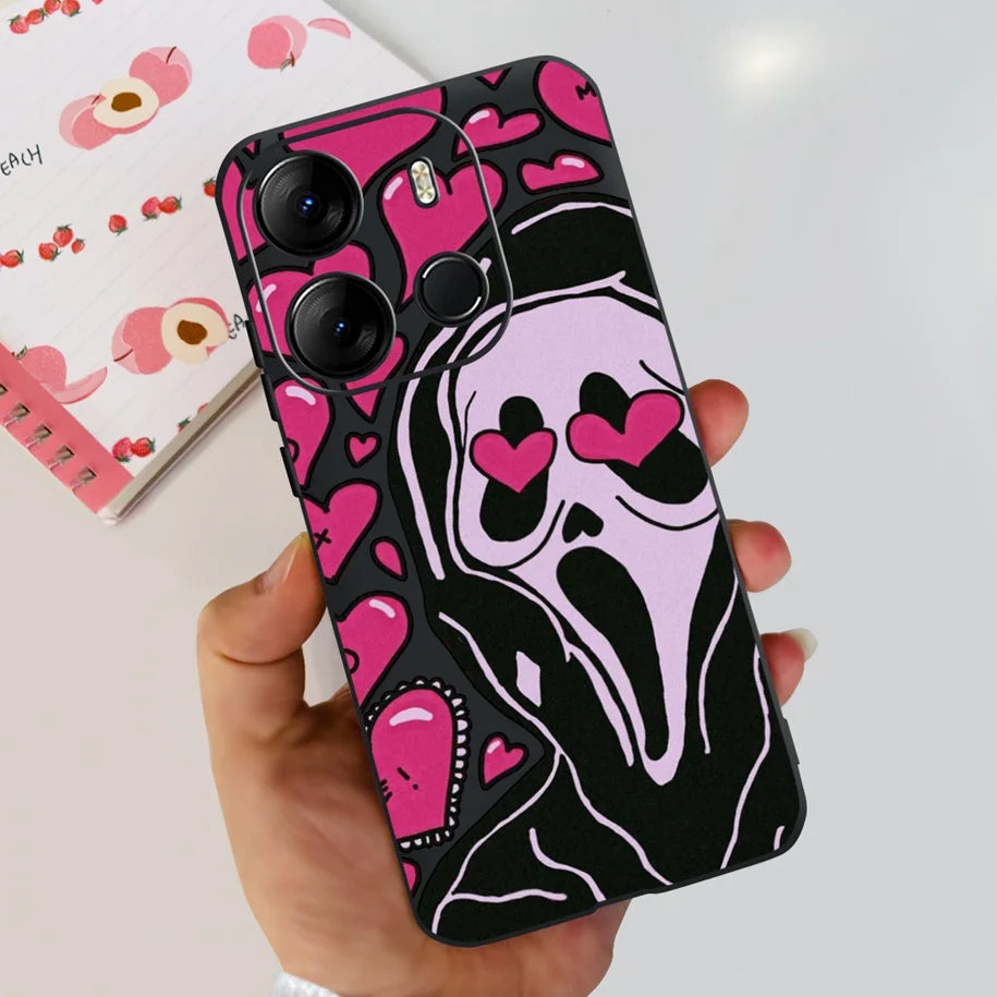 For Infinix Smart 7 HD Case Smart 7 Plus Soft Silicone Cover for Infinix Smart7 HD Capa Smart7hd Phone Cases Cute Dinosaur Funda