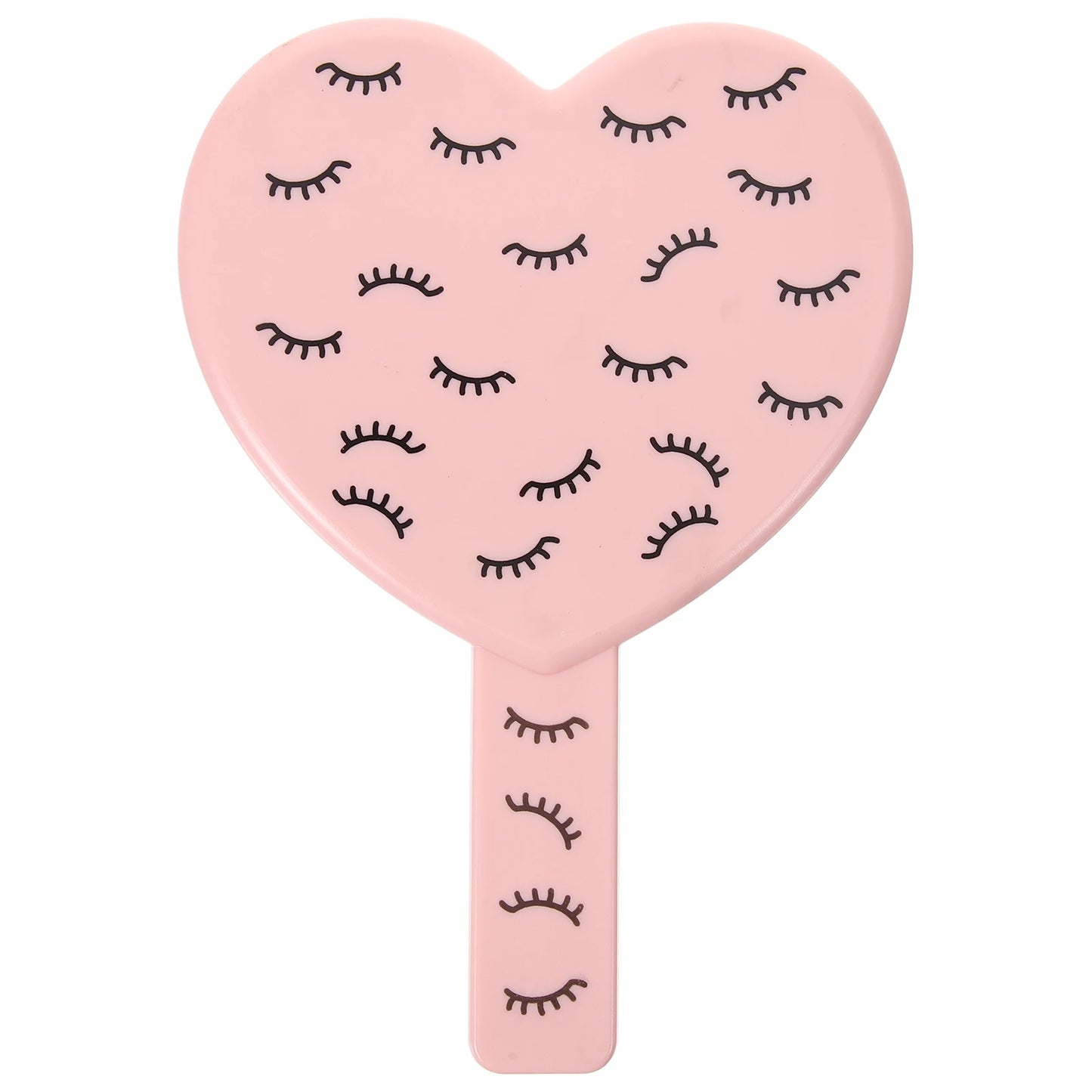Heart Shaped Mirror 13x18 5cm Pink Lashes Portable Handheld Travel Mini Compact Makeup Mirrors for Women Purse