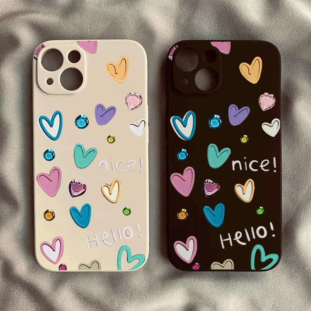 Phone Case for Xiaomi Redmi Note 14 13 12 11 10 9 8 7 14Pro Plus 4G 5G Anti-Scratch Slim Trendy Cover, Graffiti Love silicon
