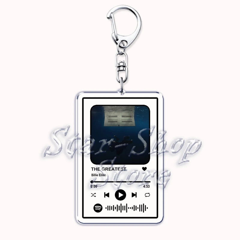 Popular Singer Keychain for Women Accessories HIT ME HARD AND SOFT Music Playlist Code Pendant Keying Jewelry Fans Friends Gifts
