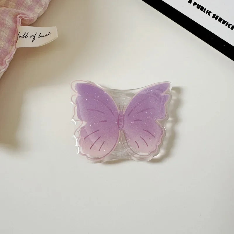Cute Butterfly Phone Grip Tok Griptok Holder Ring For iPhone 15 Universal Accessories Lovely Bowknot Phone Stand Bracket Socket