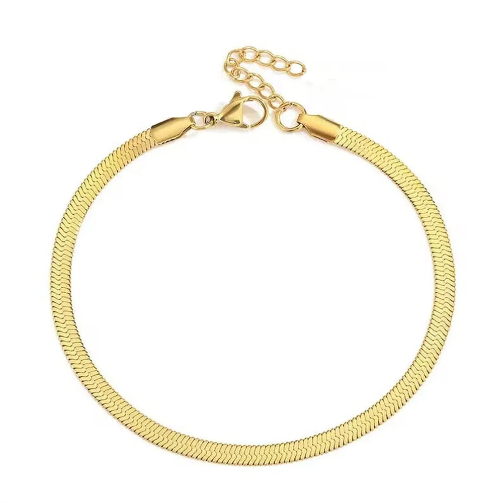 Classic Snake Bone Chain Anklet for Women Girls Adjustable Summer Beach Chain Anklet Bracelet For Women Jewelry Exquisite Gift