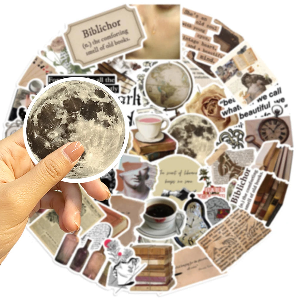 10/30/50pcs Vintage Dark Aesthetics Cartoon Stickers Graffiti Toys DIY Waterproof Skateboard Phone Bike Suitcase Wall Decals Toy