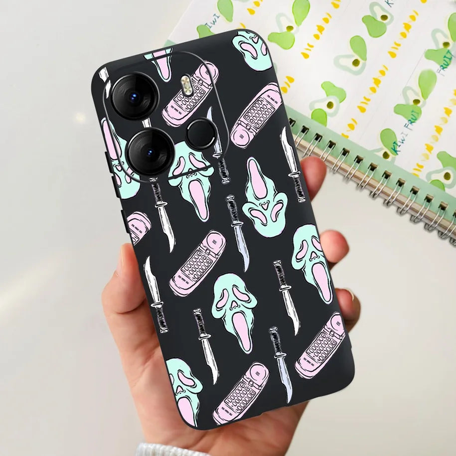 For Infinix Smart 7 HD Case Smart 7 Plus Soft Silicone Cover for Infinix Smart7 HD Capa Smart7hd Phone Cases Cute Dinosaur Funda