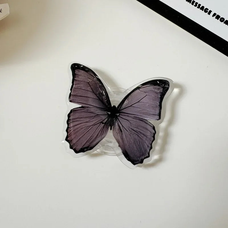 Cute Butterfly Phone Grip Tok Griptok Holder Ring For iPhone 15 Universal Accessories Lovely Bowknot Phone Stand Bracket Socket