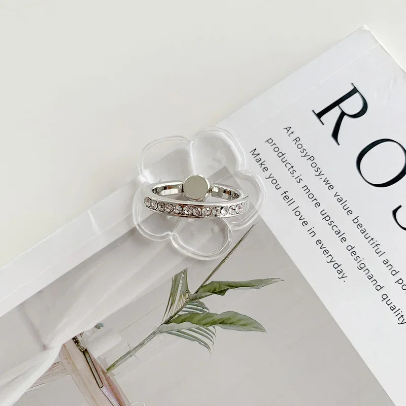 Transparent Finger Ring Holder Diamond Ring Phone Stand Holder for Cellphone Finger Grip Rotatable Phone Support Mount Accessory