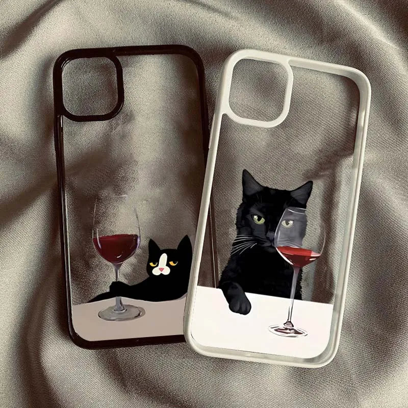 Cute Cat Goblet Phone Case for Xiaomi Redmi Note 11 12 13 14 Pro Plus 5G Poco X6 X5 Redmi 14C 13C 12C 4G Soft Cover