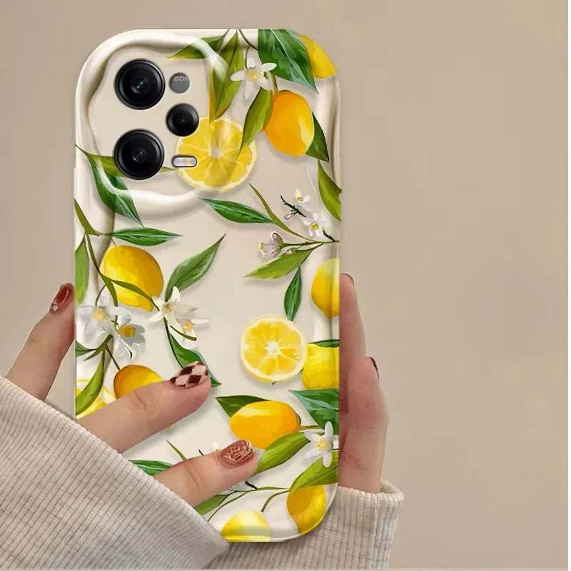 Fresh Lemon Fruit3D Clear Phone Case For Xiaomi Redmi Note 14 13 12 12C 11 Pro Plus 5G 12S 11S 10S Redmi 14C 13C 12 4G A3 A3X