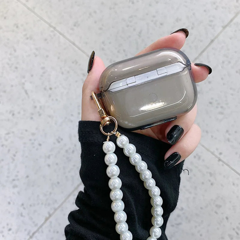 Soft Silicone Cover For AirPods Pro 2nd 3D Cute Bow Pearl Pendant Case For AirPods 4 2 1 3 Girls Cartoon Earphones Charging Box