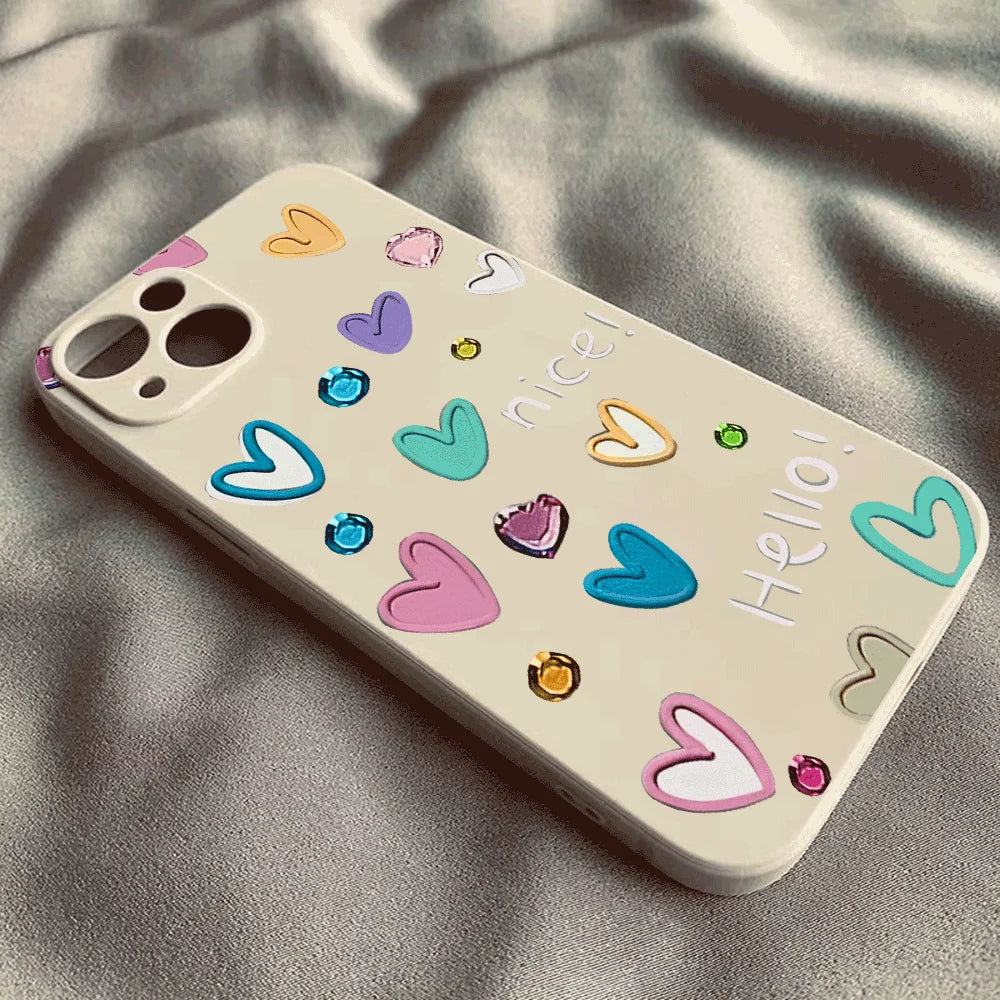 Phone Case for Xiaomi Redmi Note 14 13 12 11 10 9 8 7 14Pro Plus 4G 5G Anti-Scratch Slim Trendy Cover, Graffiti Love silicon