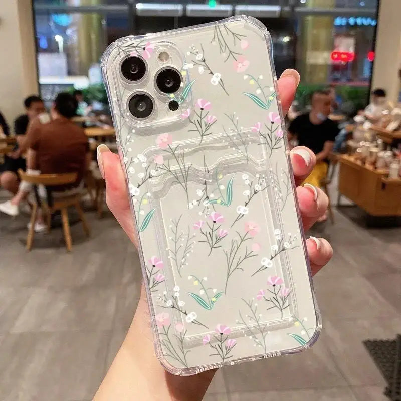 Case for Samsung Galay A55 A54 A14 A24 A34 A15 A25 A06 S24 S25 Ultra S22 Plus S23 S21 FE Cherry Fruit Card Holder Slot Bag Cover