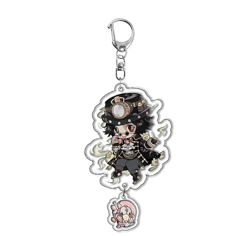 Game Identity V Keychains Cartoon Figure Eli Clark Joseph Desaulniers Orpheus Pendant Car Key Ring Bag Accessories Jewelry Gift