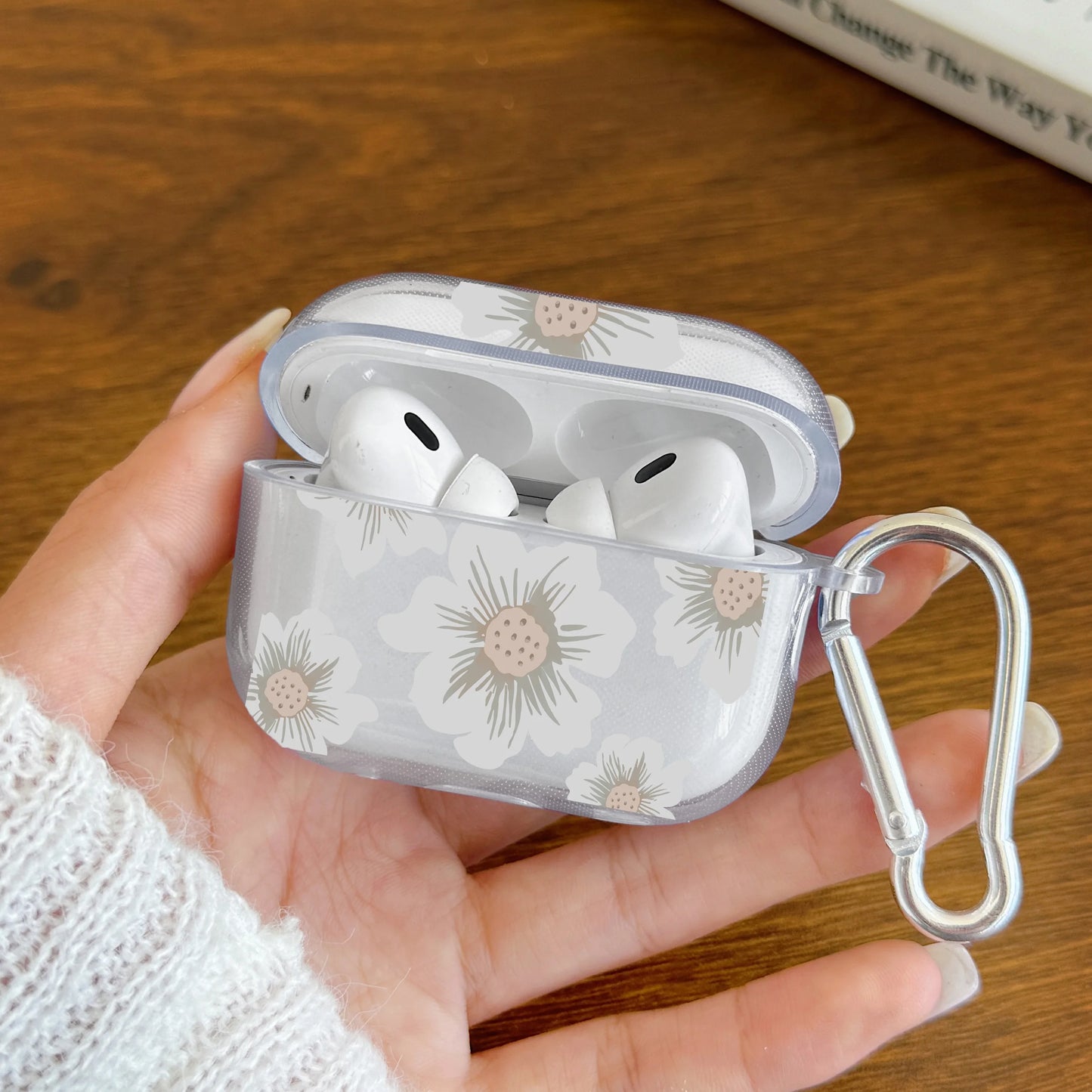 Cherry Blossom Bow Earphone Case For AirPods 1/2 TPU Clear Earphone Case For Airpods Pro2 Pro 3 4 Protective Cover With Keychain