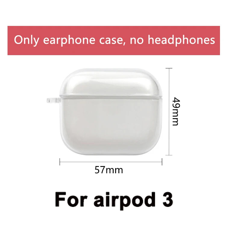 Crystal Cute Earphone Case For Apple AirPods 1 2 Case Silicone Transparent Protective Cover For Airpods Pro 3 Charging Box
