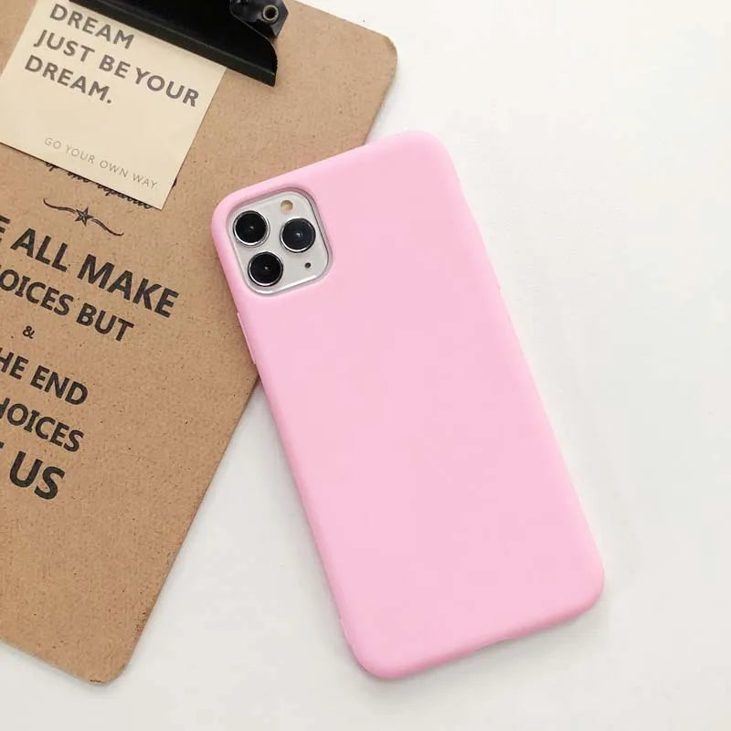 Candy Color Phone Case For iPhone 14 Plus 14 Pro Max 11 12 13 Pro X 7 8 Plus XR XS Max 12 mini Soft TPU shockproof Cover Funda