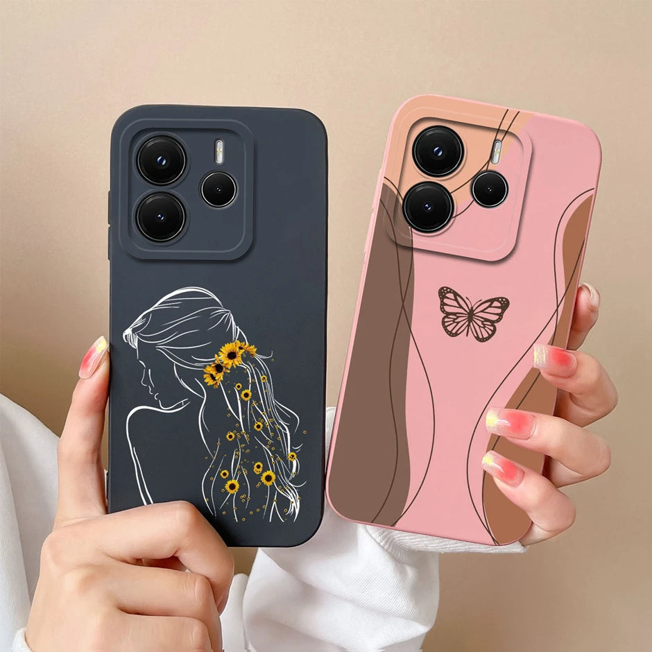 Case For Redmi Note 14 Pro Plus 4G 5G Pretty Sweet Girls Silicone Soft Protective Cover For RedmiNote14 14Pro Plus Fundas Bumper