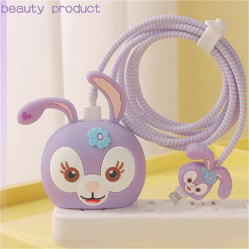 Sanrios Kuromi HelloKitty Melodys Cable Protector for Iphone Ipad 20W Charger Case Kawaii Anime Winnie Stellalou Protector Shell