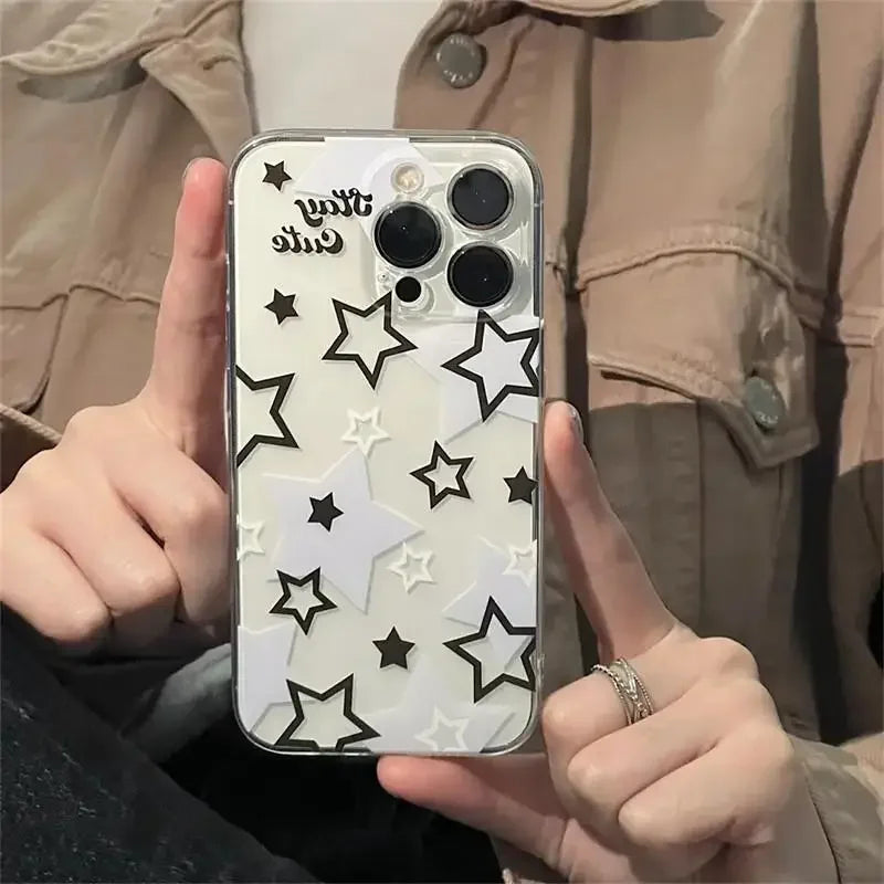Korean Cute Star Case for Infinix Note 30 Pro 30i 12 30 VIP Hot 30 Play 40 Pro Tecno Spark 10 20 Pro POVA 2 3 4 Camon 20 19 30