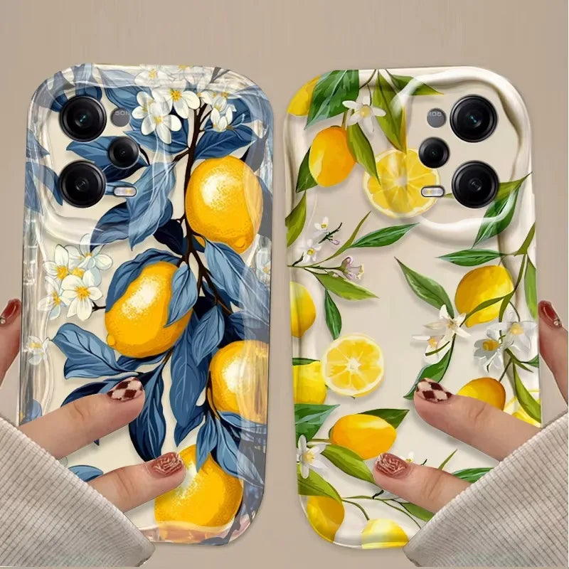 Fresh Lemon Fruit3D Clear Phone Case For Xiaomi Redmi Note 14 13 12 12C 11 Pro Plus 5G 12S 11S 10S Redmi 14C 13C 12 4G A3 A3X