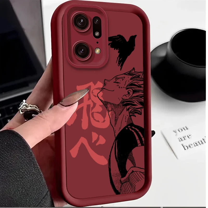 Anime Haikyuu 1 For OPPO Find X5 X3 A58 A57 A55 A53 A54 A92 A72 A74 A54 A74 A36 A76 A78 A94 Eye Ladder Phone Case TPU Coque