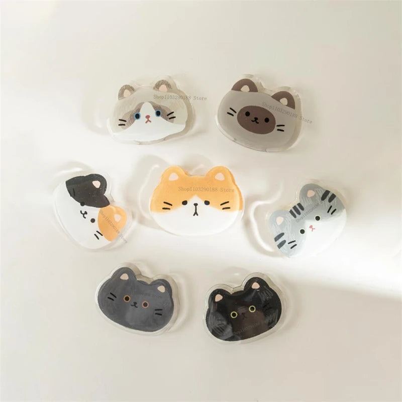 Korean Cute Funny Cat Grip Tok Griptok Phone Stand Holder Support For iPhone 15 Samsung Huawei Universal Accessories Holder Ring