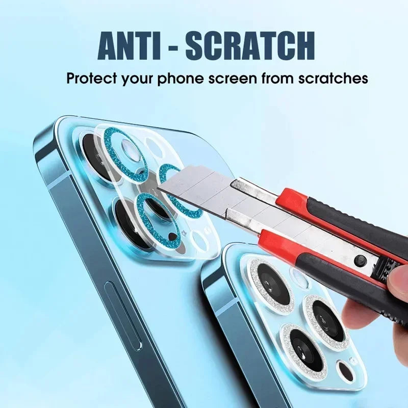 Full Cover Tempered Glass Glitter Diamond Camera Protector For IPhone 16 Pro Max Plus 16Pro 16ProMax Lens Protector Anti-scratch