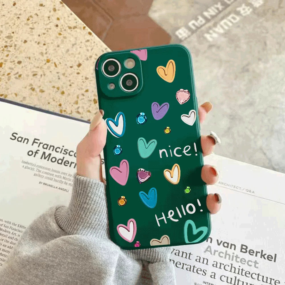 Phone Case for Xiaomi Redmi Note 14 13 12 11 10 9 8 7 14Pro Plus 4G 5G Anti-Scratch Slim Trendy Cover, Graffiti Love silicon