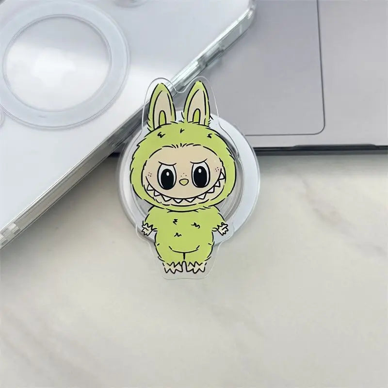 Korean La Cute BuBu Cartoon Magnetic Phone Grip Tok Griptok Phone Holder Girl for IPhone 16 15 13 Samsung Universal Stand Holder